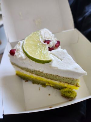 Lemon cake at Vege Miasto in Warsaw