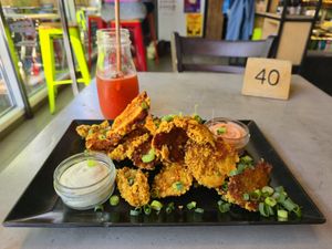 Battered mushrooms 4/5 at Vege Miasto in Warsaw