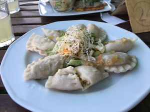 Pierogis  at Vege Miasto in Warsaw