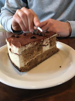 Looks good dosn’t tasted like Tirsmisu  at Vege Miasto in Warsaw