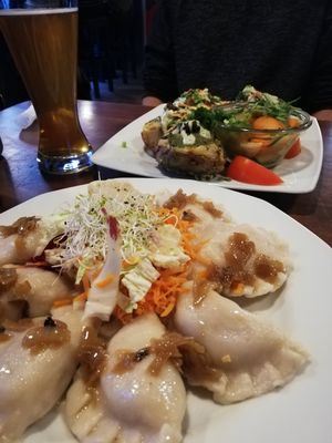 The Cudaki dish in the background was especially good at Vege Miasto in Warsaw