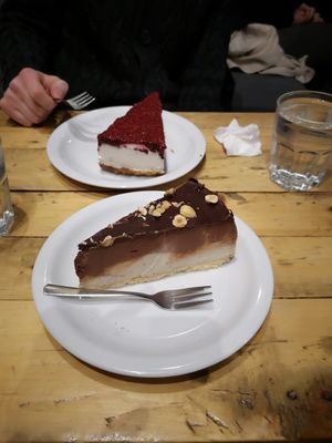 Millet and coconut cakes at Vege Miasto in Warsaw