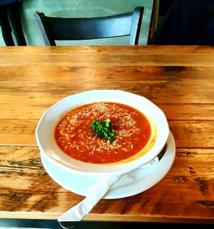 Lentils soup at Vege Miasto in Warsaw