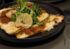 Vegan lasagna at Cynic in Grad Zagreb