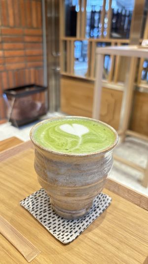 Genmai tea latte  at KOTOSHINA Chaya in Kyoto