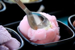 Lychee ice cream.  at Iconic Ice Cream in Chiang Mai