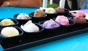 We tried 9 different flavours. It´s good too choose creamy and more light ones for variety.  at Iconic Ice Cream in Chiang Mai