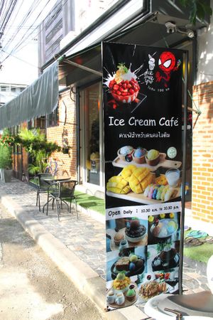 Ice Love You flag.  at Iconic Ice Cream in Chiang Mai