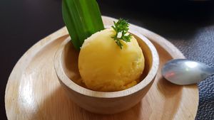 Passion fruit sorbet at Iconic Ice Cream in Chiang Mai