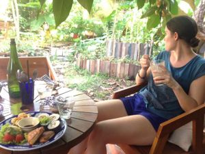 lunch in the garden at Ploughman's Garden in Ho Chi Minh City