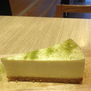 tofu cheesecake with matcha powder at The Bean Store - Vo Van Tan in Ho Chi Minh City