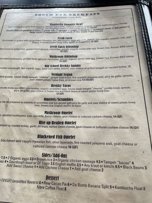 Menu at The Booch Bar in Hilo