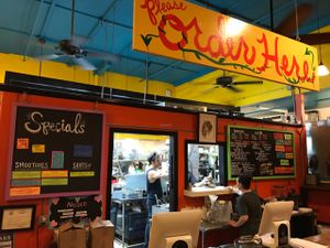 ordering counter opens into the kitchen  at The Booch Bar in Hilo