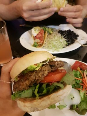 concious burger and tacos at The Booch Bar in Hilo
