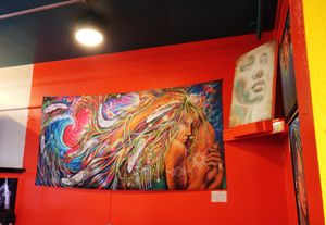 some lovely art at the Conscious Culture Café at The Booch Bar in Hilo