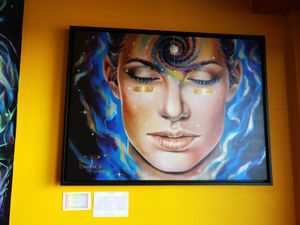 some lovely art at the Conscious Culture Café at The Booch Bar in Hilo