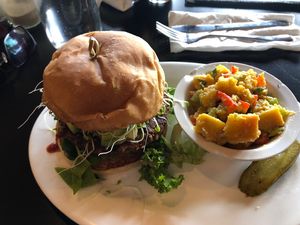 Really nice vegan burger ☺️ Very Nice staff ❤️ at The Booch Bar in Hilo
