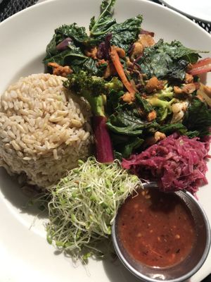 The Verdant Vegan breakfast. So good and felt incredibly energized all day after eating this! at The Booch Bar in Hilo