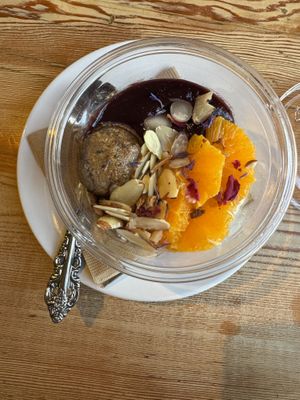 Overnight chia oat bowl  at The Rose Establishment in Salt Lake City