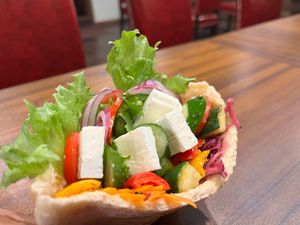 Cream Cheese & veggies pitta. at Pam's Dine & Grill - パムズ ダイン アンド グリル in Hakone
