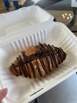 Dubai croissant  at Canela Vegan Bakery & Cafe Bridgeland in Calgary