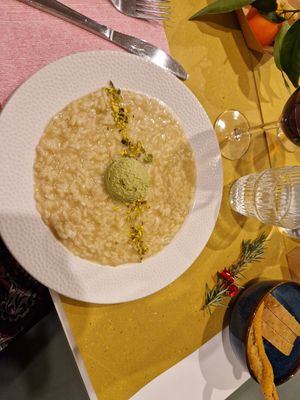 Risotto agrumi e pistacchio at Lo Fai in Piacenza