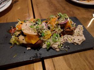 macadamia nut butter crostini at Mesa Verde in Santa Barbara