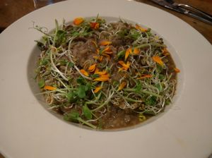 wild mushroom risotto at Mesa Verde in Santa Barbara