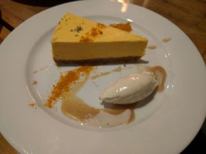 pumpkin pecan cheesecake at Mesa Verde in Santa Barbara