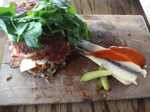 potato latkes at Mesa Verde in Santa Barbara