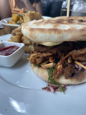 Mushroom sandwich- disgusting   at Mesa Verde in Santa Barbara