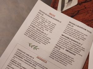 menu at Mesa Verde in Santa Barbara