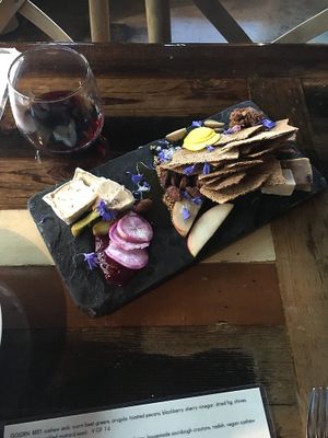 Vegan cheese plate at Mesa Verde in Santa Barbara