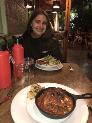 Green bowl & lasagna at Mesa Verde in Santa Barbara