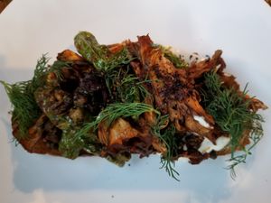 Mushroom Tartine - Delicious! & Vegan at Mesa Verde in Santa Barbara