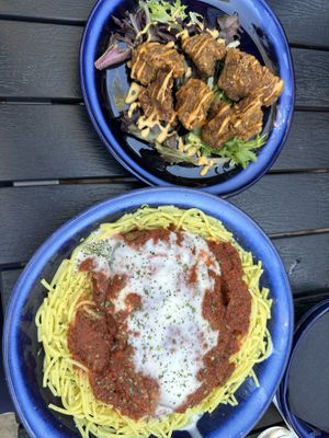 Chicken Parm and fried chicken   at True Vegan in Delray Beach