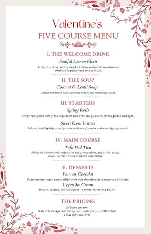 ✨  5 course vegan special for Valentine 💝 

📆 Offer 
£ 40 pp , Bring your Valentine ( anyone special in your life ) for £ 30 only !

Call Soul Bowl on 07353735179 /  at Soul Bowl in London