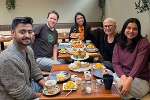 Lovely owner Shilpa (centre) is a vegan dentist with Key 2 Smile surgery upstairs at Soul Bowl in London