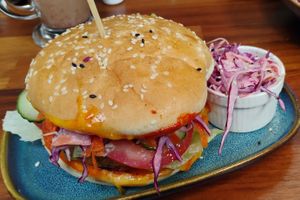 Spicy bean burger at Soul Bowl in London