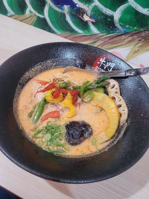 Spicy Ramen at Halal Wagyu & Vegan Ramen GYUMON SHIBUYA Center Gai in Tokyo