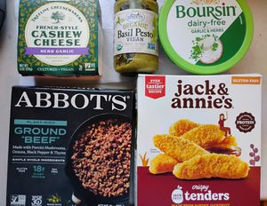 Some of their many vegan products at Sprouts in Corpus Christi