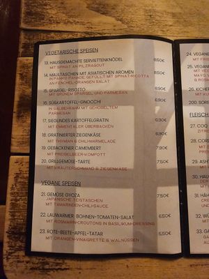 Speisen & Getränkekarte at Fachwerk Hoffnungsthal in Nordrhein-westfalen