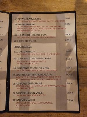 Speisen & Getränkekarte at Fachwerk Hoffnungsthal in Nordrhein-westfalen