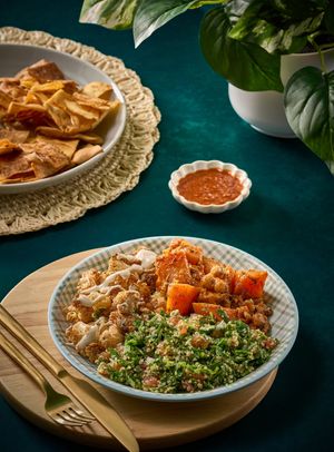 Roasted Cauliflower - Pumpkin Stew - Tabouli Salad at Vegan Stops (Calabasas) in Calabasas