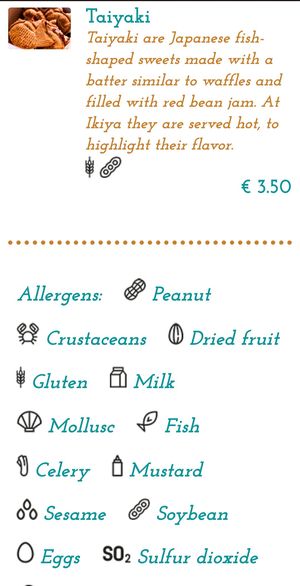 Other sweets and allergens at Ikiya in Veneto