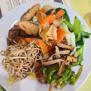 Oh I love the braise tofu n bitter melon plus the veggies at Happy Lotus Veggie Restaurant in Calgary
