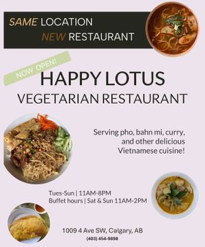  at Happy Lotus Veggie Restaurant in Calgary