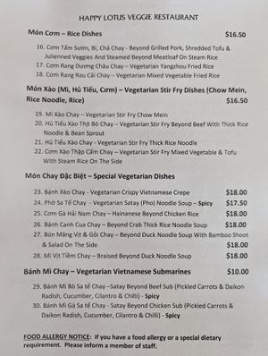  at Happy Lotus Veggie Restaurant in Calgary