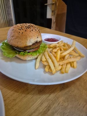 Falafel Burger at CV Café in New York