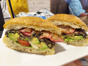 Sub cheese and mayo for any other ingredients  on the veggie  burger for free at Cafe One Eight in Lancaster